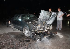 Yenişehir’de seyir halindeki araç yandı