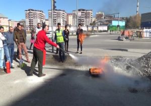 Erzurum da İş Güvenliği için yangın eğitimi