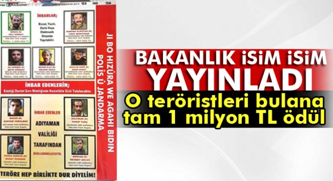 Aranan teröristlerin listesi yayınlandı