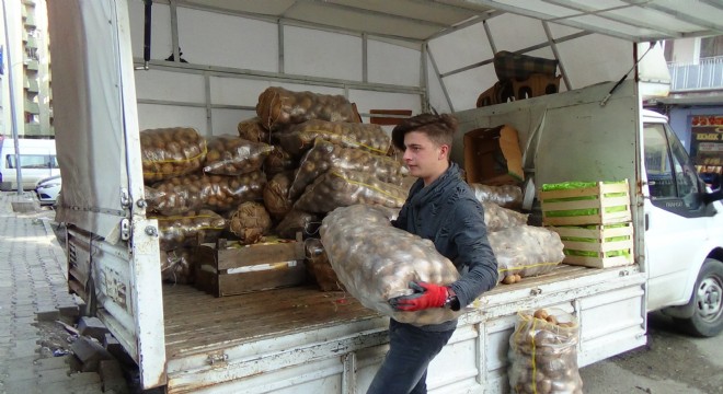 Erzurum da kışlık patates sezonu başladı