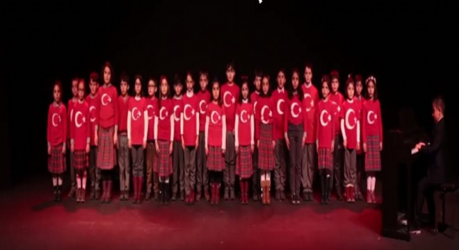 Erzurum için çocuklarla İstiklal Marşı