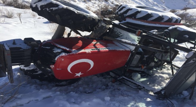 Horasan da traktör kazası: 3 yaralı
