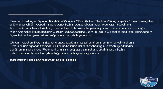 ‘Teşekkürler Fenerbahçe’