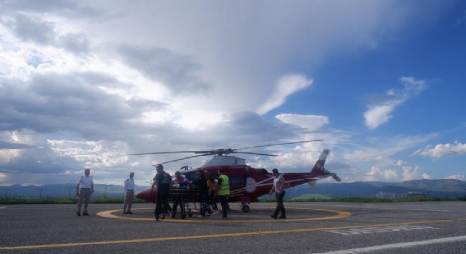 Ambulans helikopter imdada yetişti