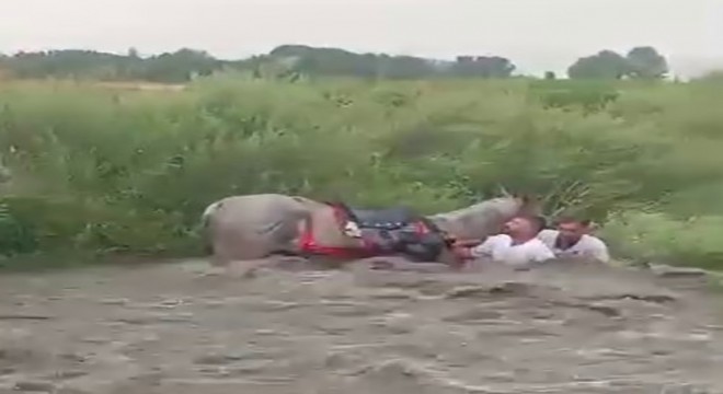 Atlı Cirit takımı sele kapılmaktan son anda kurtuldu