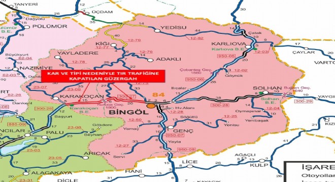 Bingöl - Erzurum yolu kapandı