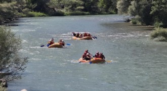 Çoruh Nehri'nde adrenalin zirve yaptı