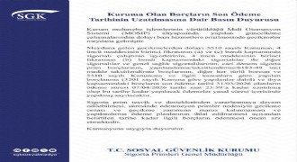 SGK açıkladı: Son ödeme süresi 7 Nisan