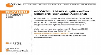 e-YÖKDİL 2026/3 sonuçları açıklandı